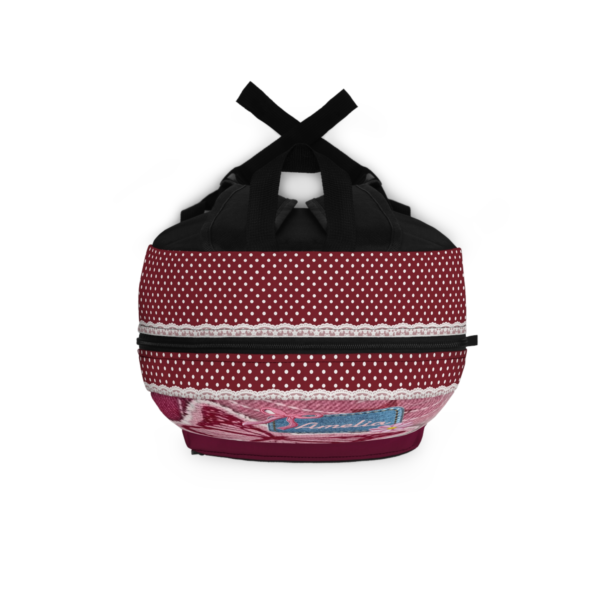 Pink Butterfly Patchwork Backpack | Imagine Name Amelia Kids School Bag - Görsel 7
