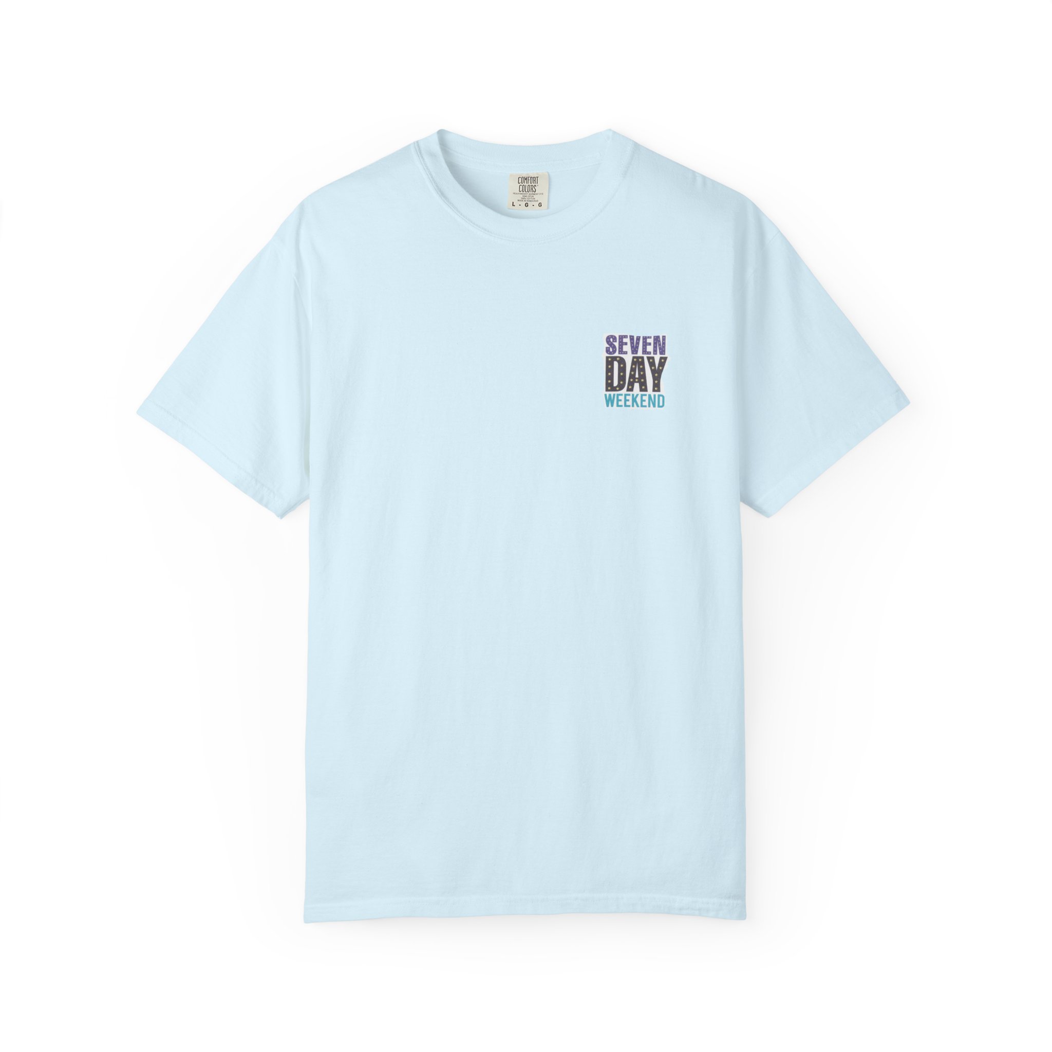Happily Retired graphic T-shirt | Seven Day Weekend pocket design - Görsel 9