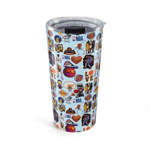 NBA Sticker Collage Tumbler 20oz | Basketball Logos, Players, Hearts