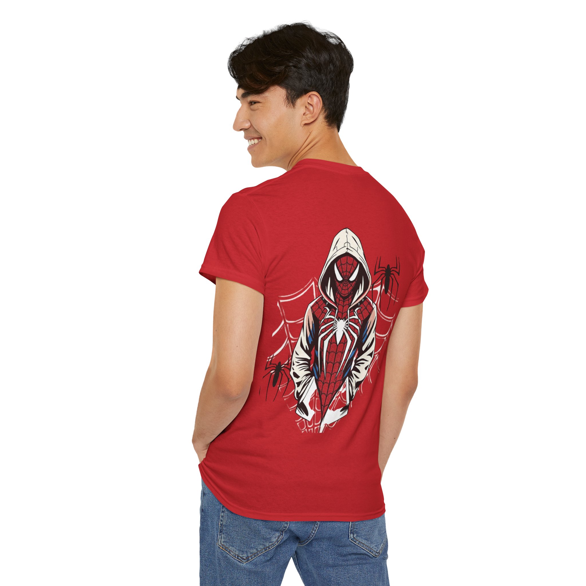 Spider Hero Hoodie Graphic Tee | Spider-Man Inspired Spiderweb Back Print - Görsel 9