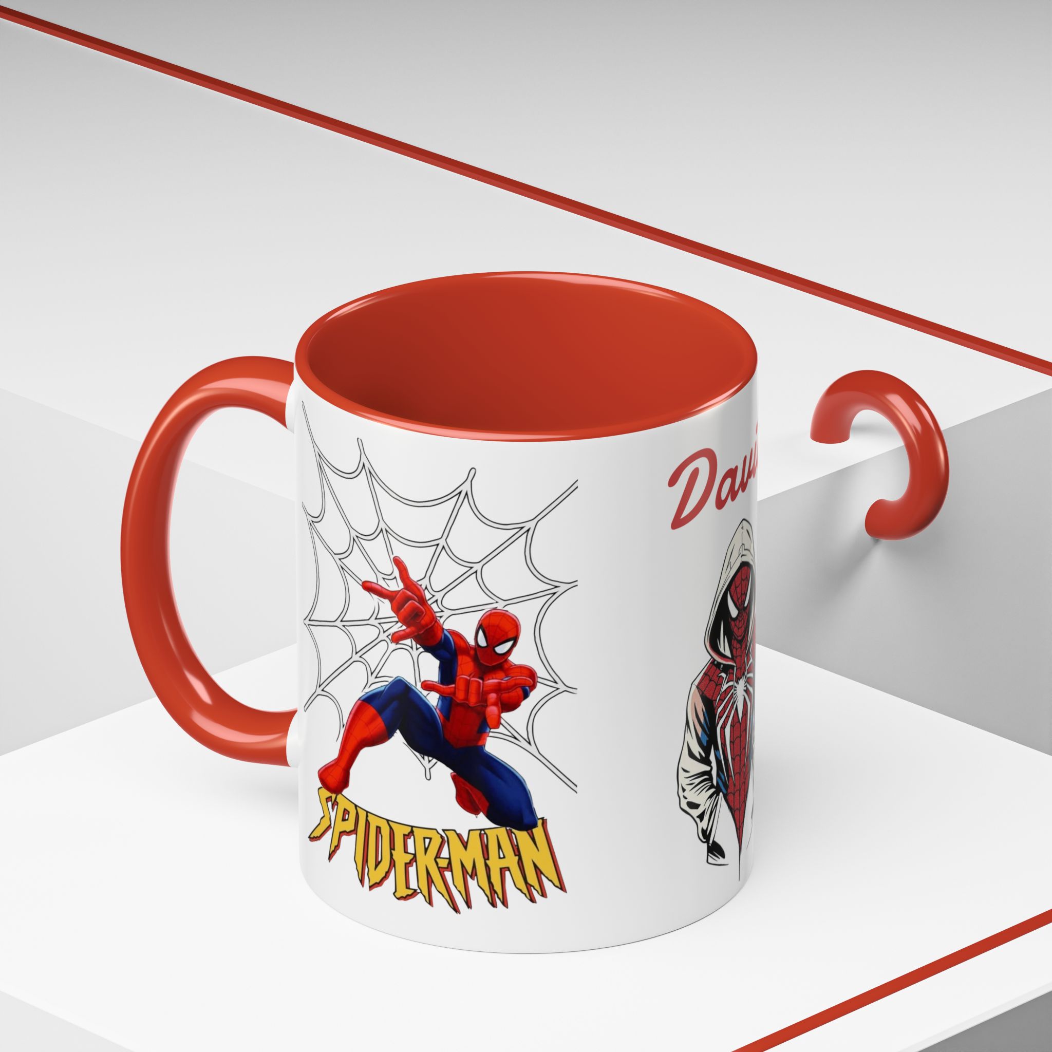 Custom Spider Hero Name Mug, Accent Coffee Mug (11oz, 15oz) | Spider-Man Hoodie Illustration - Görsel 6