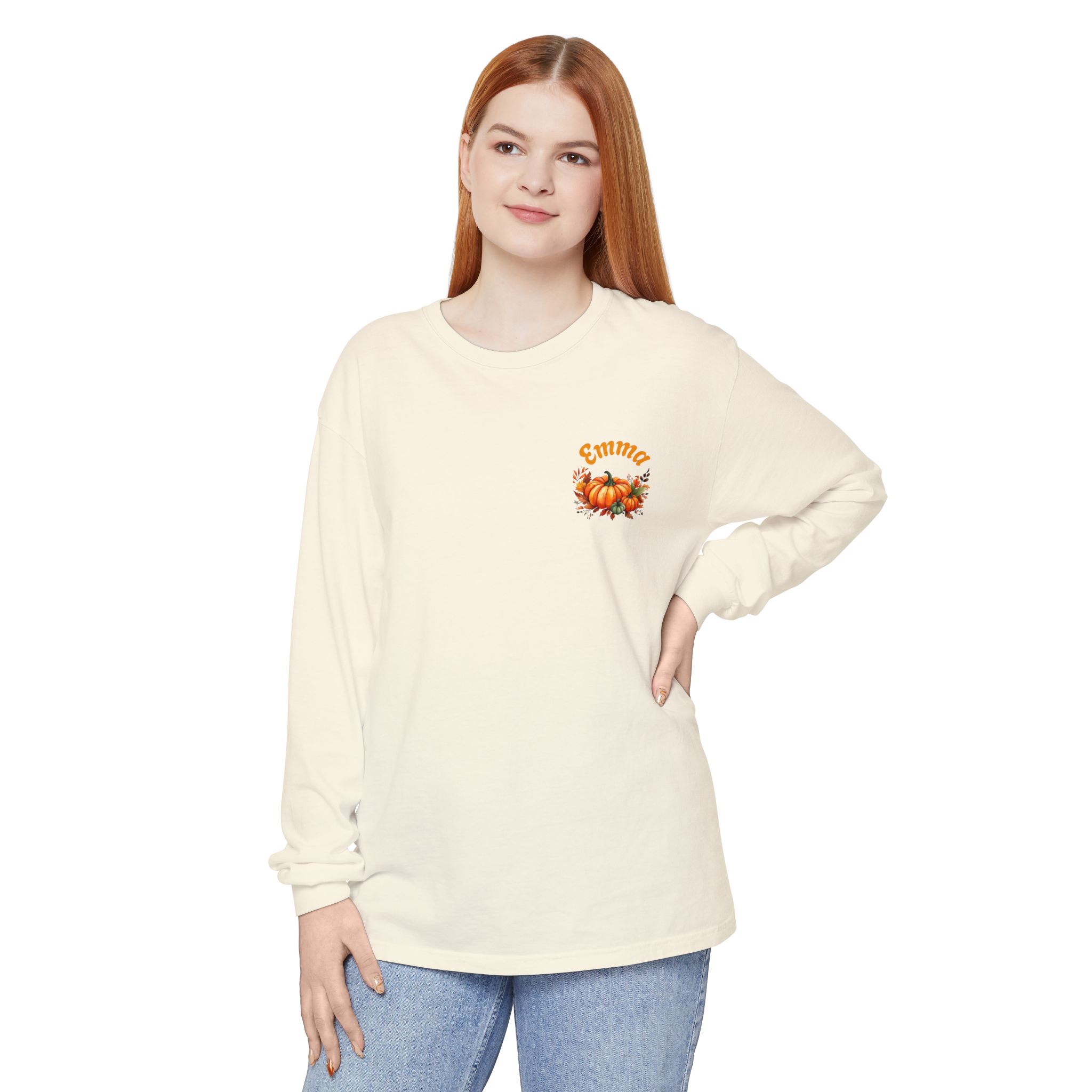 Family Happy Thanksgiving Long Sleeve T-Shirt | Personalized Name Option - Görsel 15
