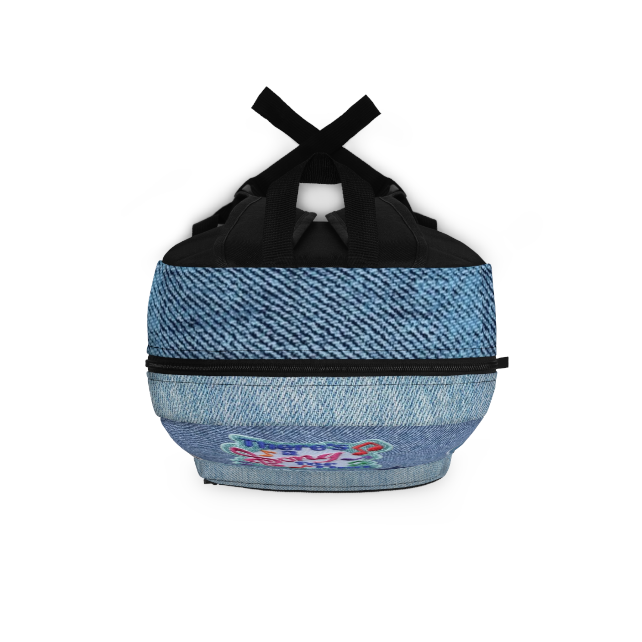 Dance denim print Backpack | 'There's a Song for That' music dance design - Görsel 4