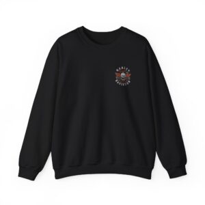 Skull Rider with Flaming Wings Crewneck Sweatshirt | Raiders Motorcycle Design