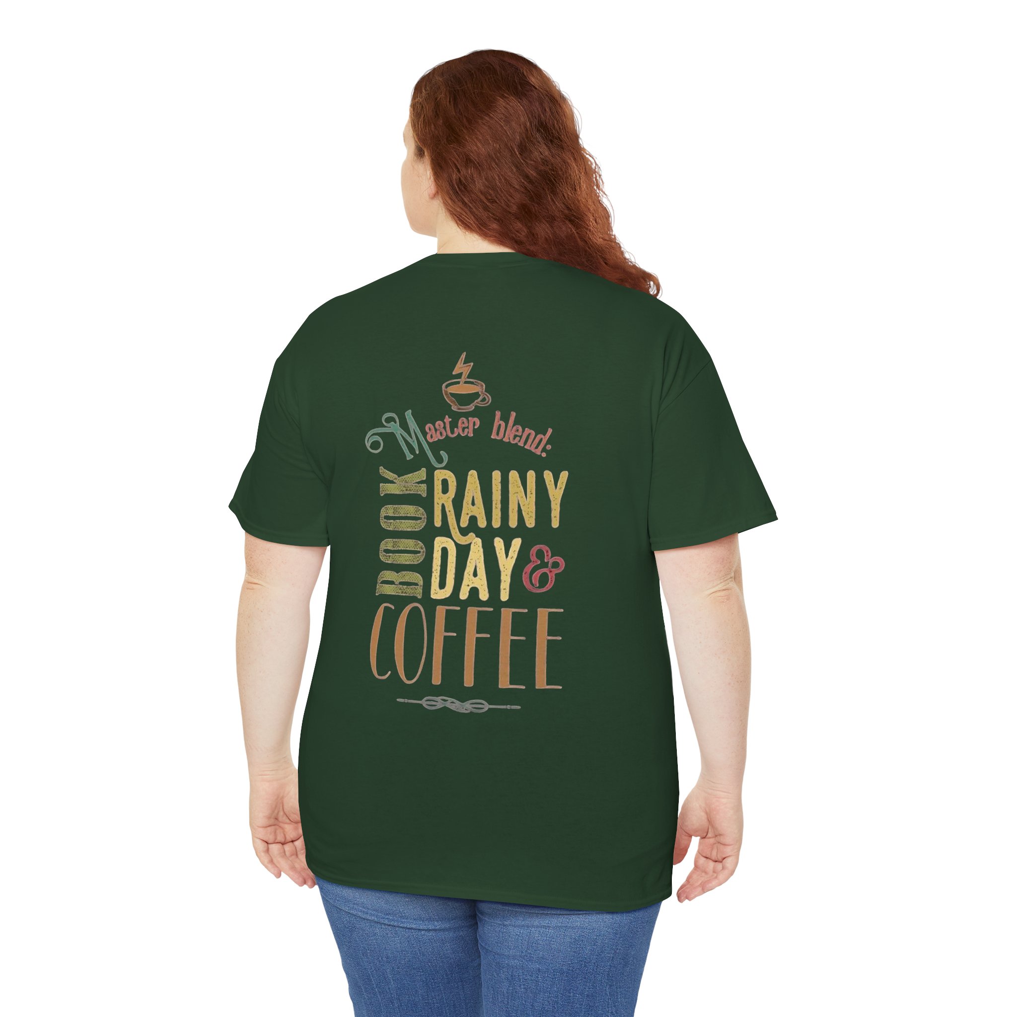 Bookish Rainy Day & Coffee Tee | 'Book Nerd' reading design - Görsel 11
