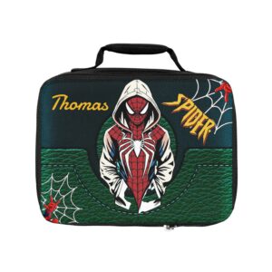 Spider Hero Hoodie Character Lunch Bag | Personalized Name Options
