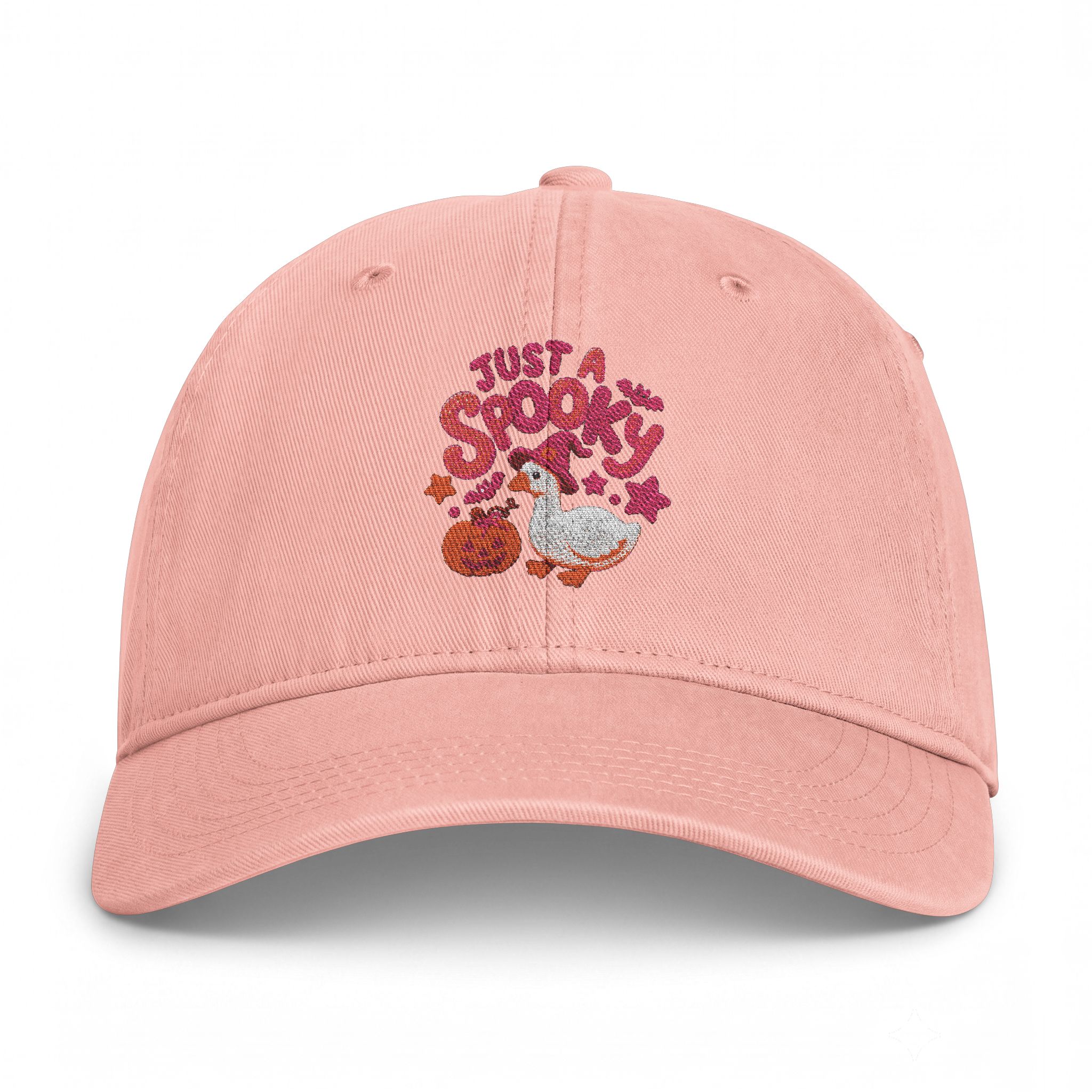 Cute embroidered hat for Thanksgiving , Cozy Kitty Floral Cap with pumpkin and goose design. - Görsel 9