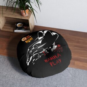 Wanna Play Freddy Krueger Horror Tufted Floor Pillow