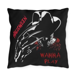 Horror Slasher Wanna Play Outdoor Pillow | Halloween Never Sleep Again Throw Pillow