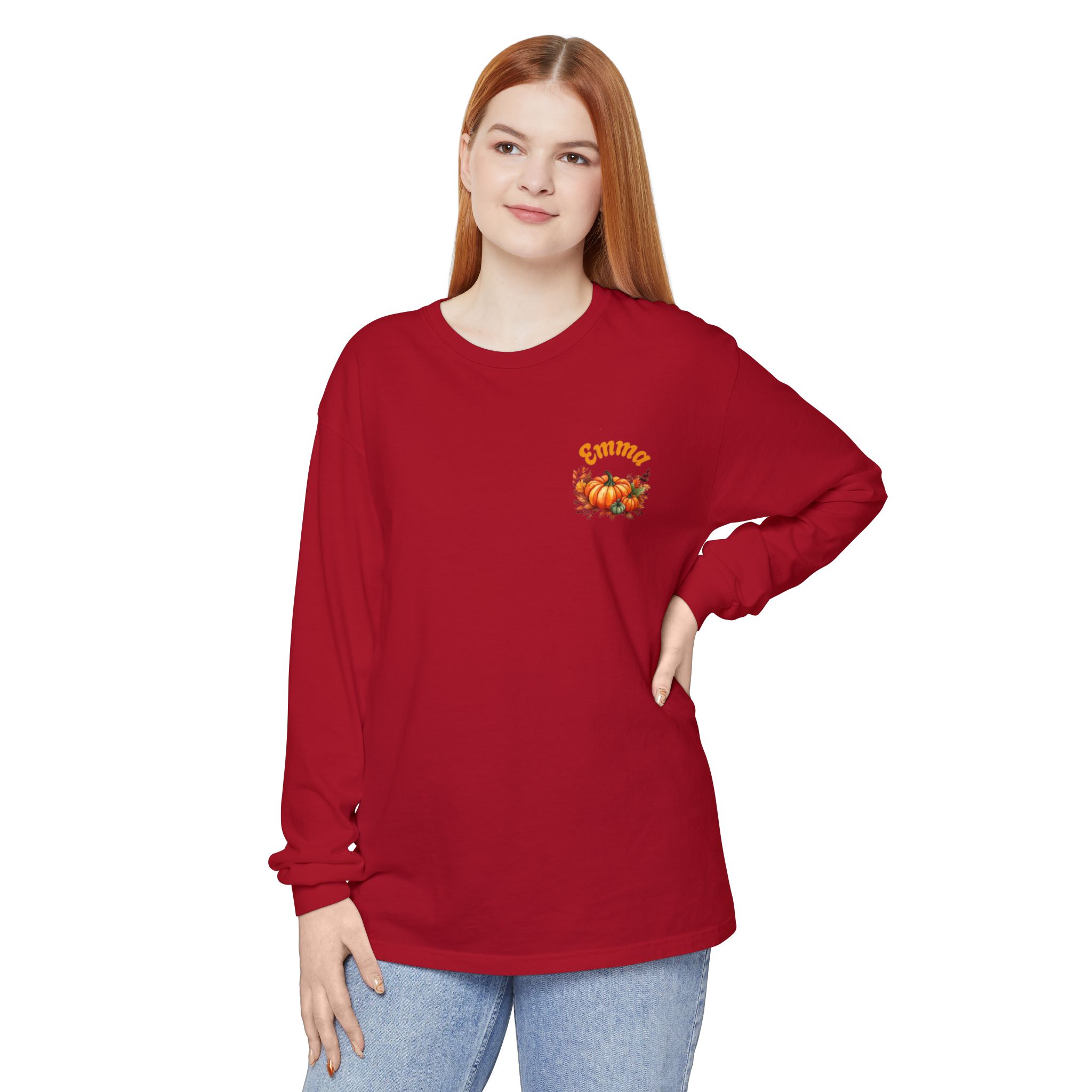 Family Happy Thanksgiving Long Sleeve T-Shirt | Personalized Name Option - Görsel 13