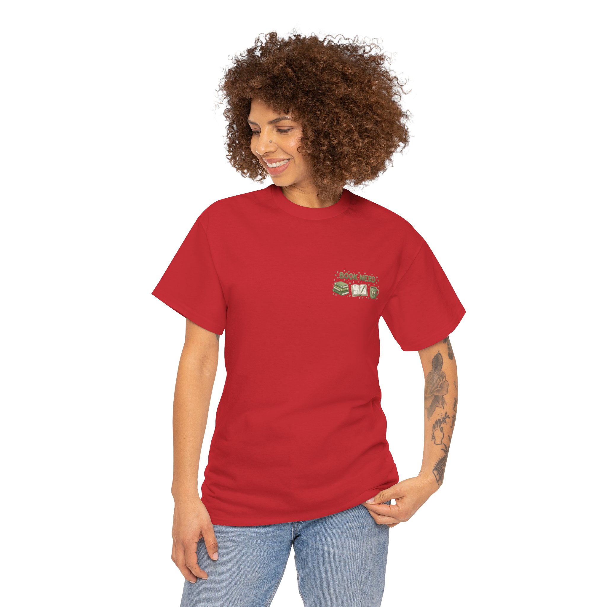 Bookish Rainy Day & Coffee Tee | 'Book Nerd' reading design - Görsel 16
