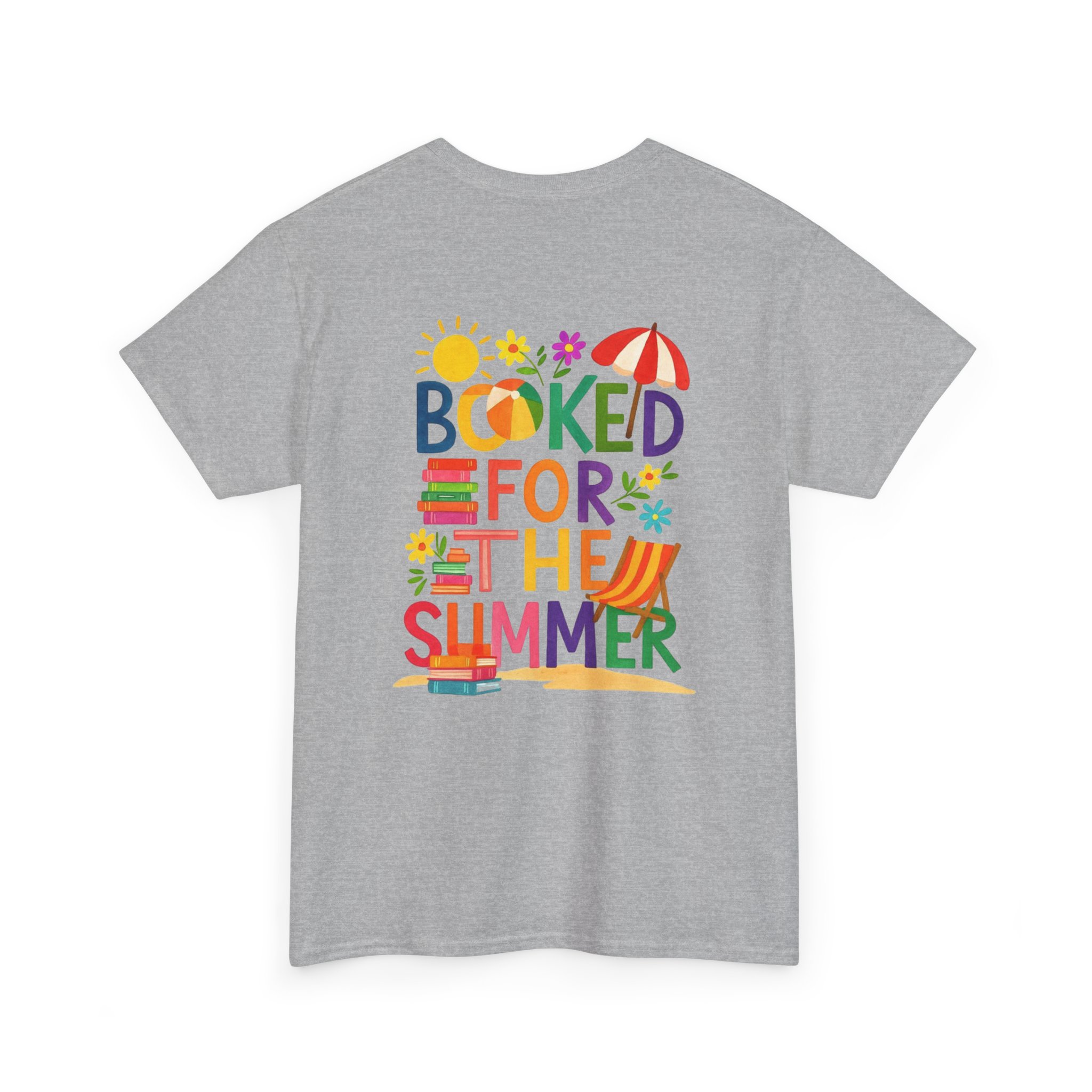 Booked for the Summer Tee | Reading Beach Book Stack Tee - Görsel 15