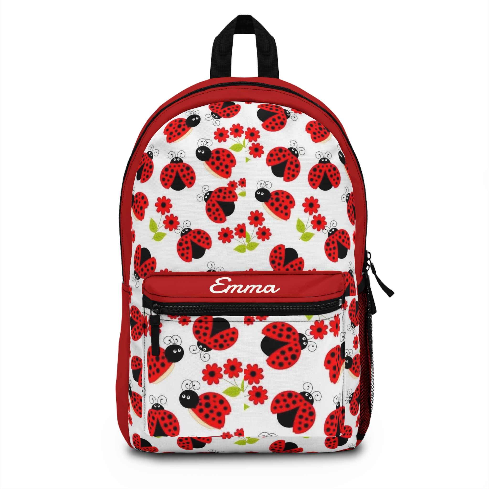 Ladybug Pattern Backpack | Personalized Kids School Bag