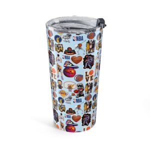NBA Sticker Collage Tumbler 20oz | Basketball Logos, Players, Hearts