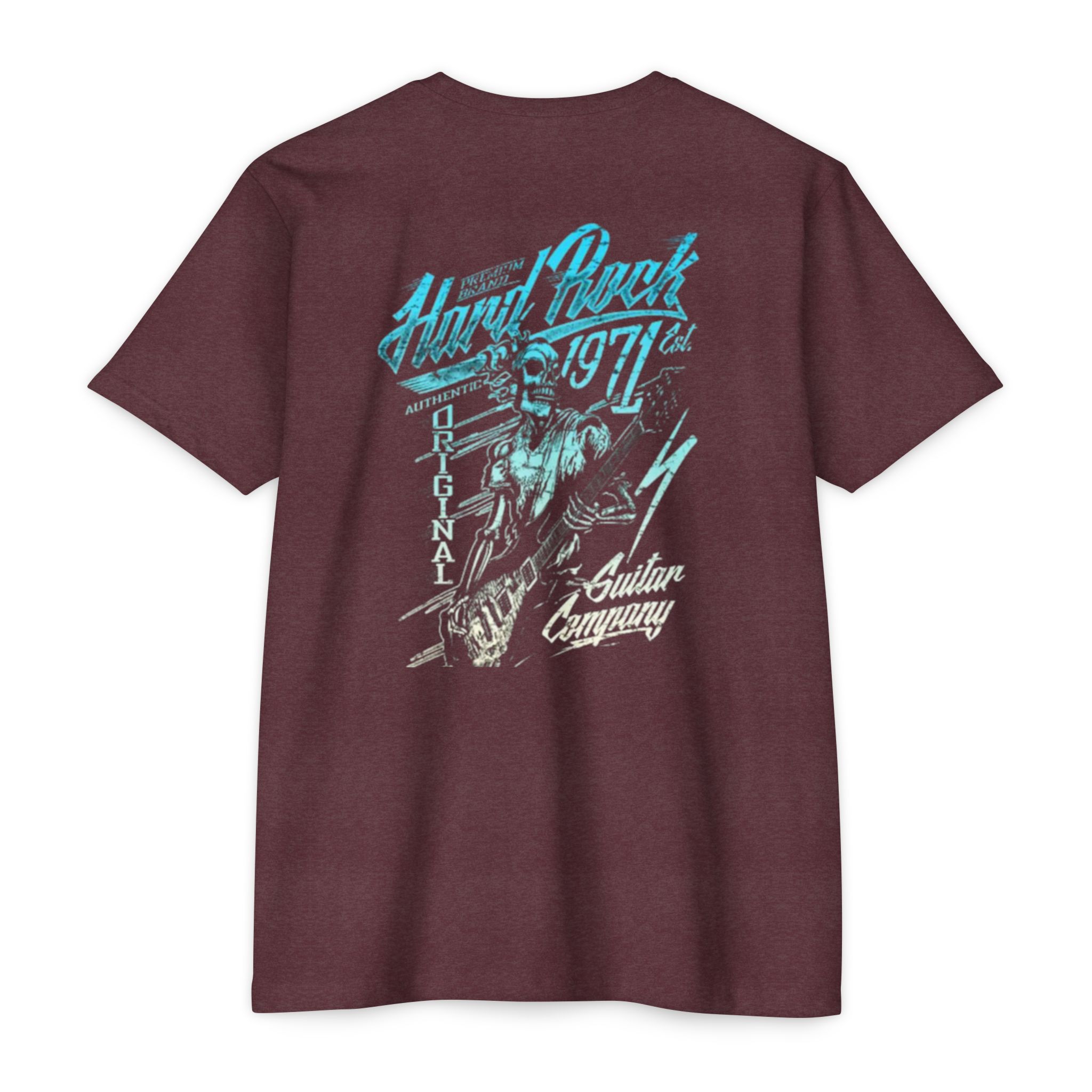 Hard Rock Guitar Skull 1971 T-shirt | Retro Rock Band Tee - Görsel 17