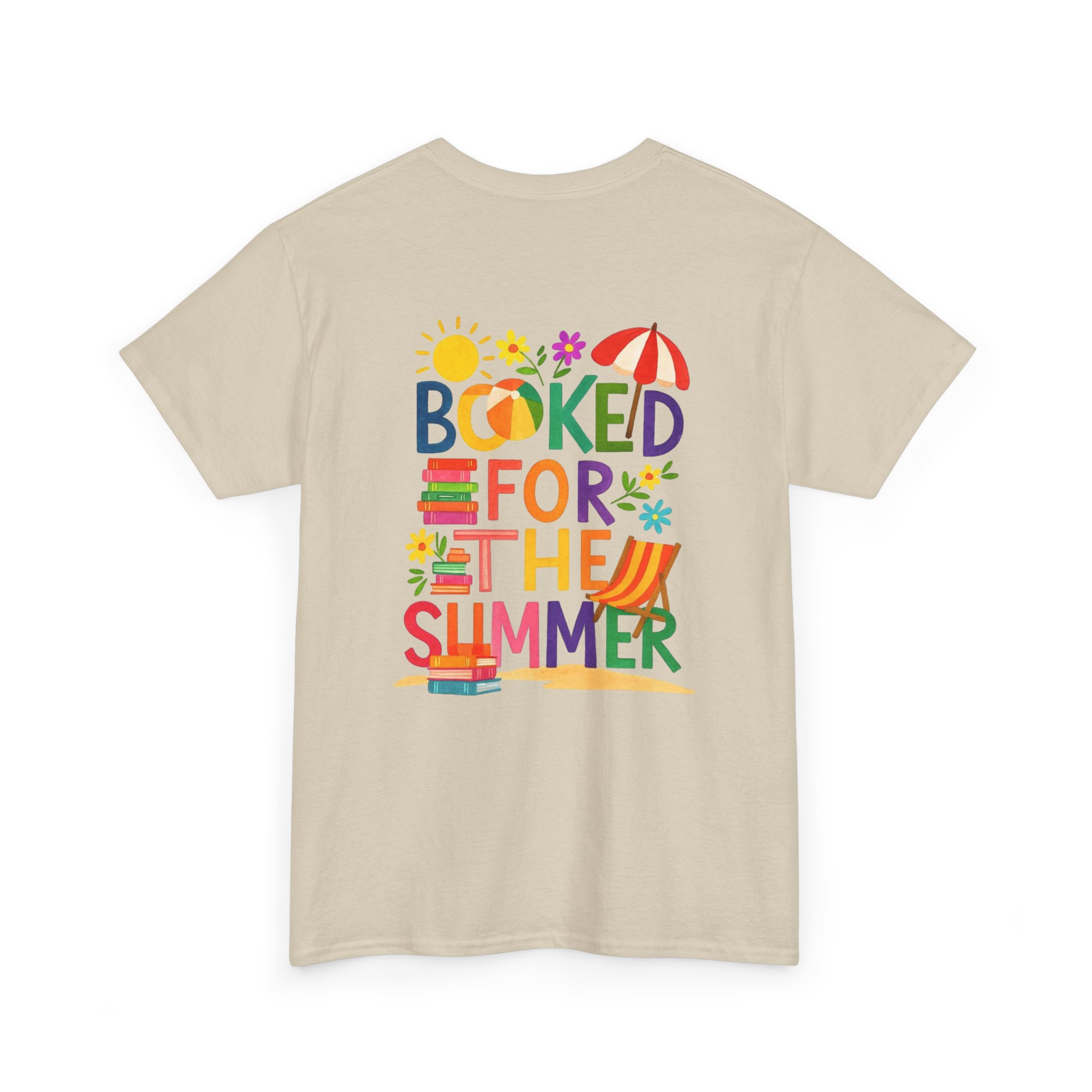 Booked for the Summer Tee | Reading Beach Book Stack Tee - Görsel 6