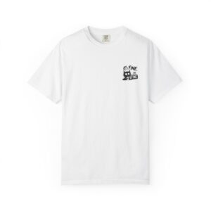 Nurse Funny Life Illustration T-shirt |Halloween Gift,Cat and Zombie, Everything's Fine design,