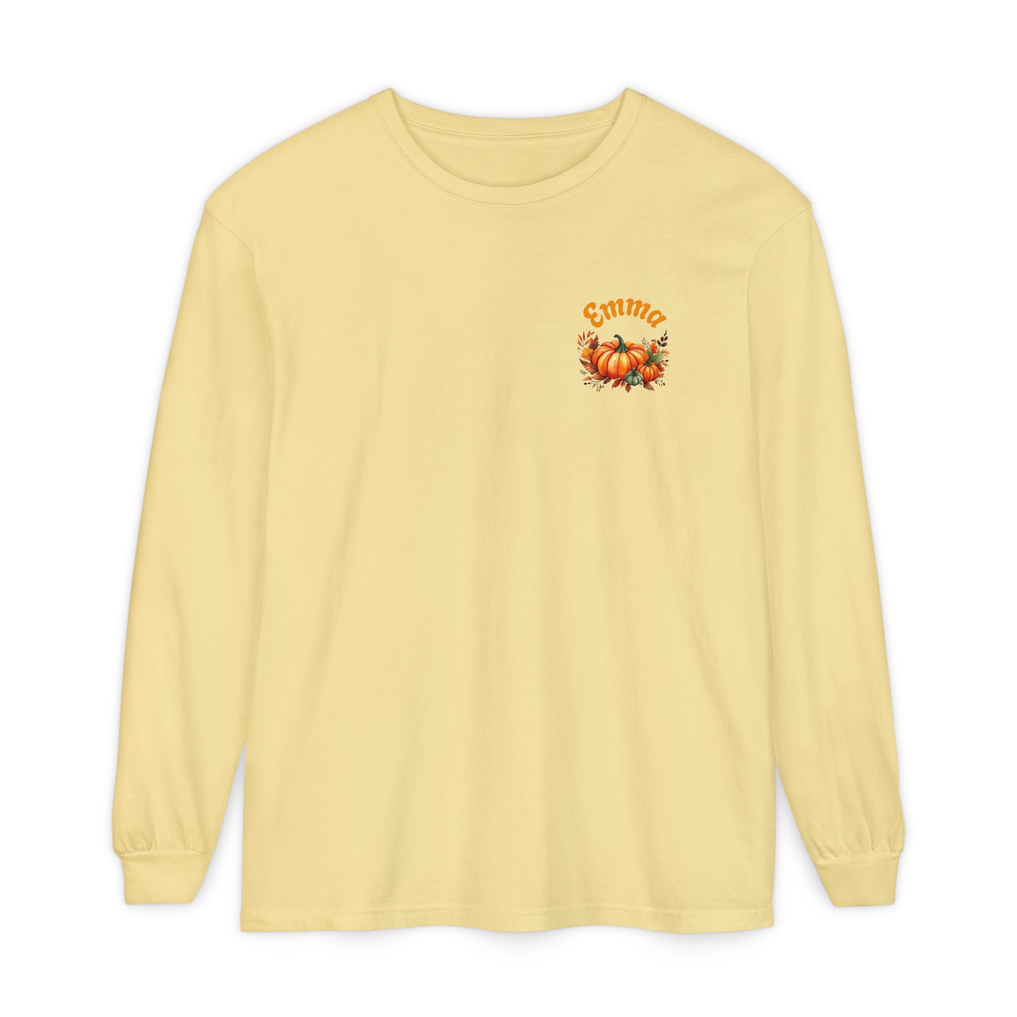 Family Happy Thanksgiving Long Sleeve T-Shirt | Personalized Name Option