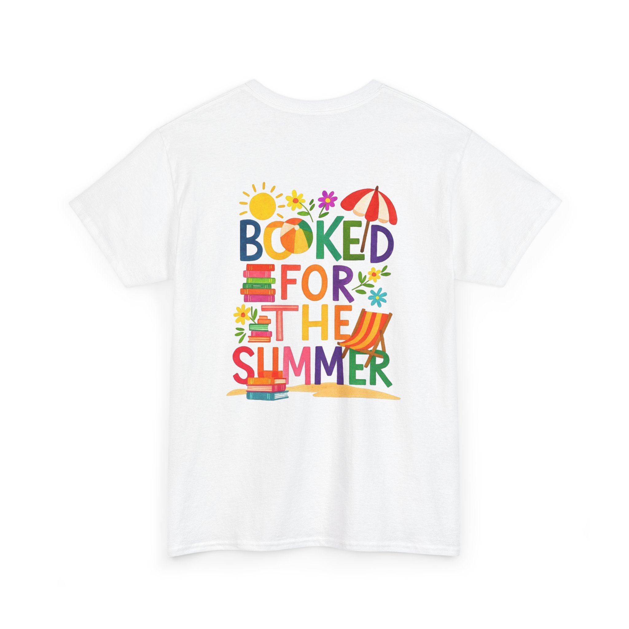 Booked for the Summer Tee | Reading Beach Book Stack Tee - Görsel 2