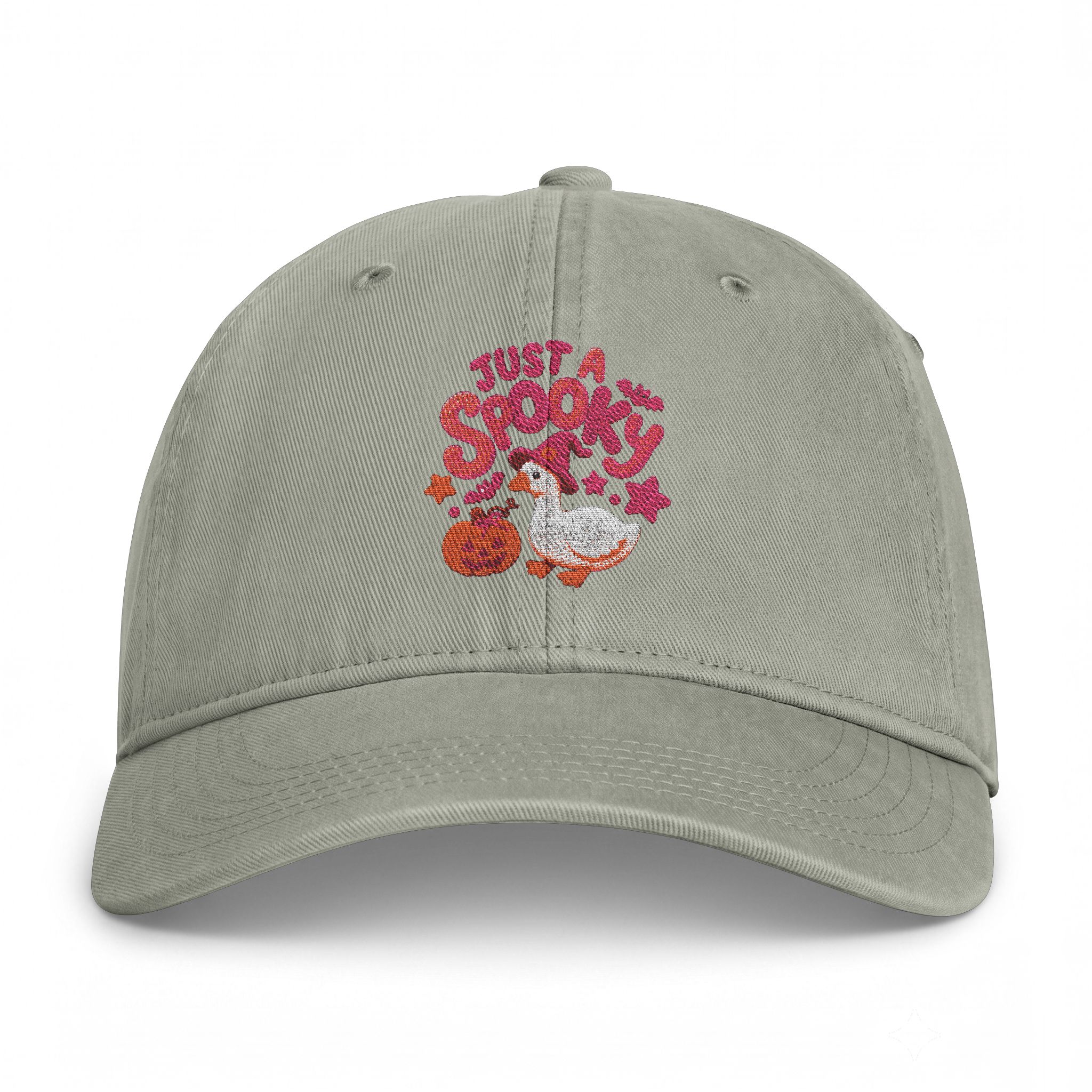 Cute embroidered hat for Thanksgiving , Cozy Kitty Floral Cap with pumpkin and goose design. - Görsel 10