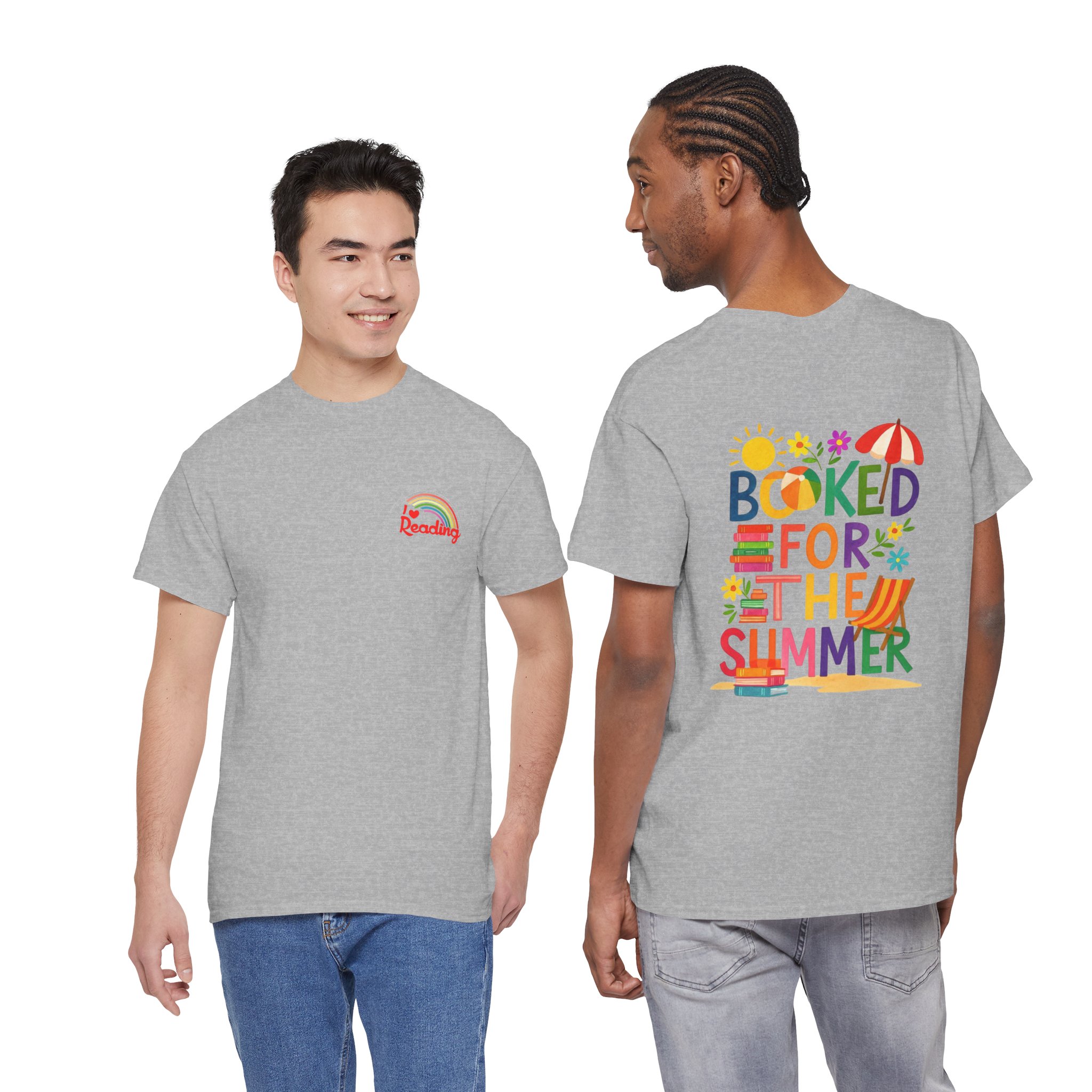 Booked for the Summer Tee | Reading Beach Book Stack Tee - Görsel 16