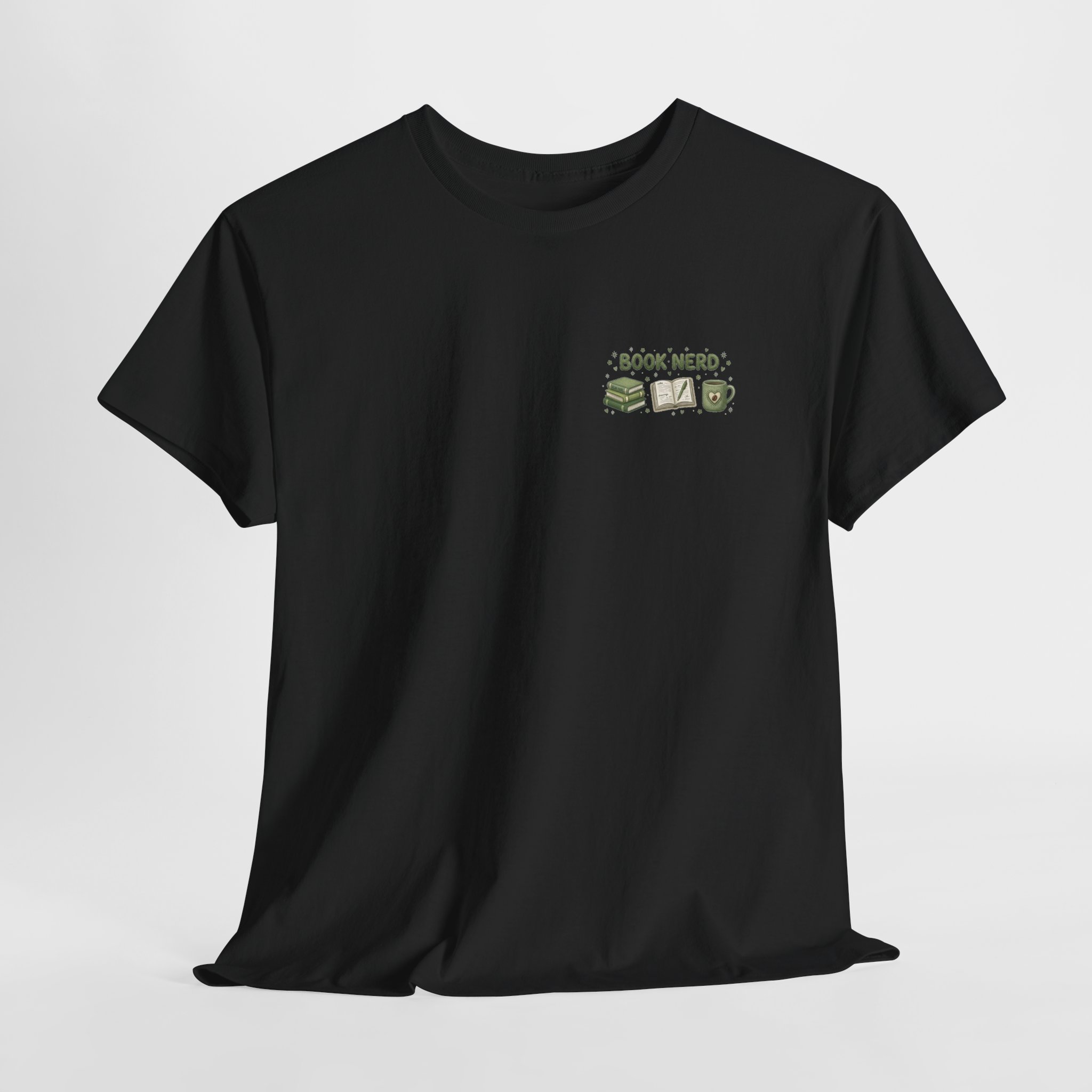 Bookish Rainy Day & Coffee Tee | 'Book Nerd' reading design - Görsel 2