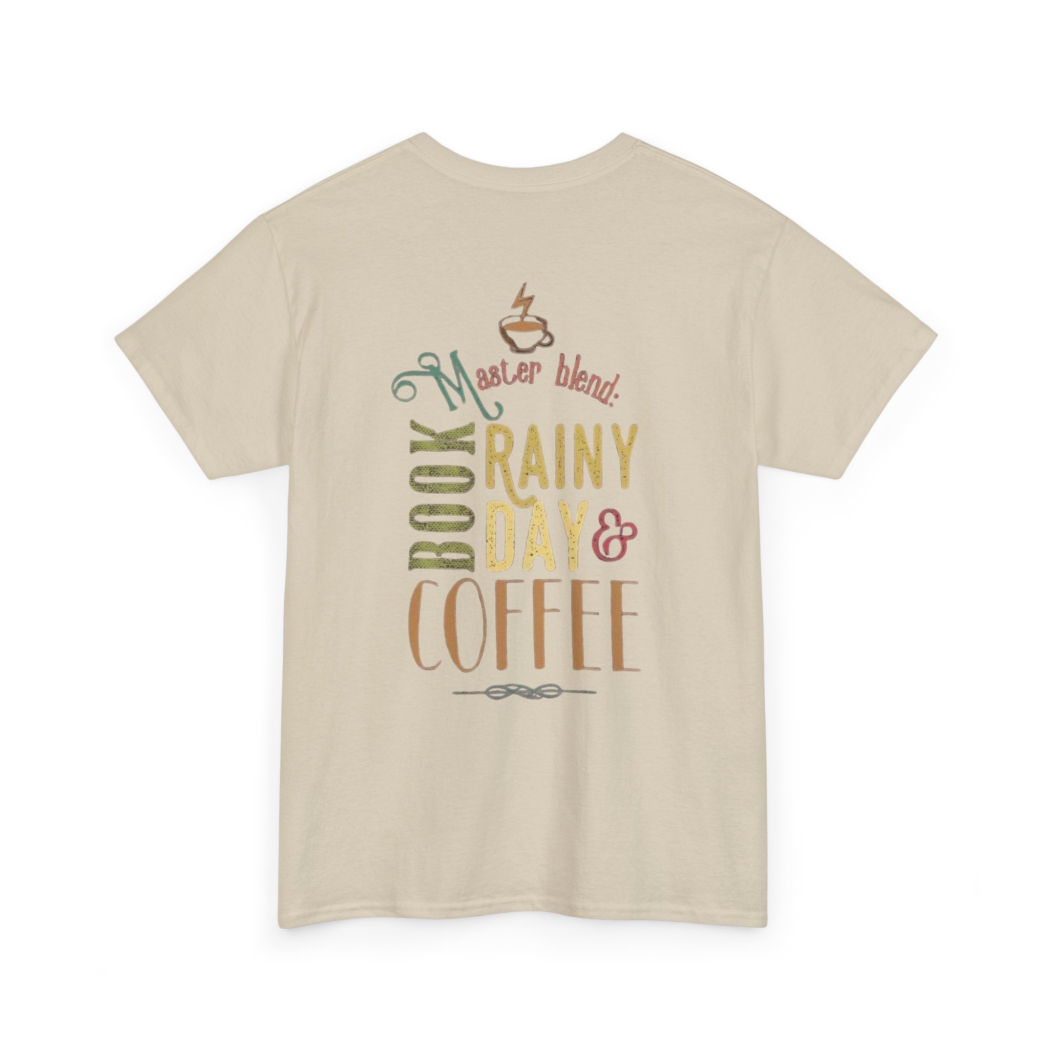 Bookish Rainy Day & Coffee Tee | 'Book Nerd' reading design - Görsel 5