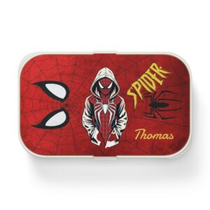 Spider Hero Hoodie Character Bento Lunch Box | Personalized Name