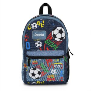 Personalized Name Patch,Back To School,New School Days Backpack | Soccer Pattern