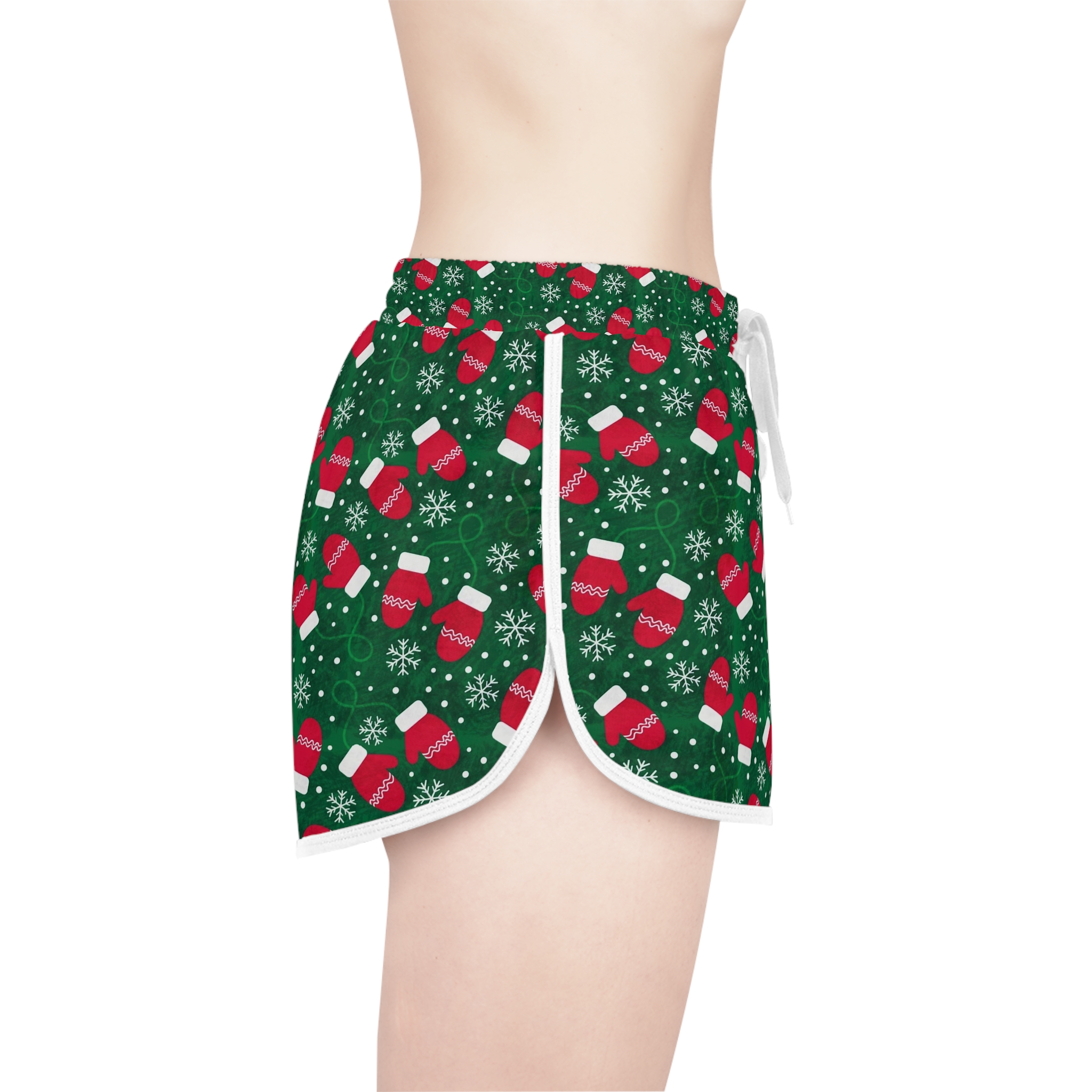 Christmas Mittens Pattern Shorts | Women's Relaxed Shorts - Görsel 5