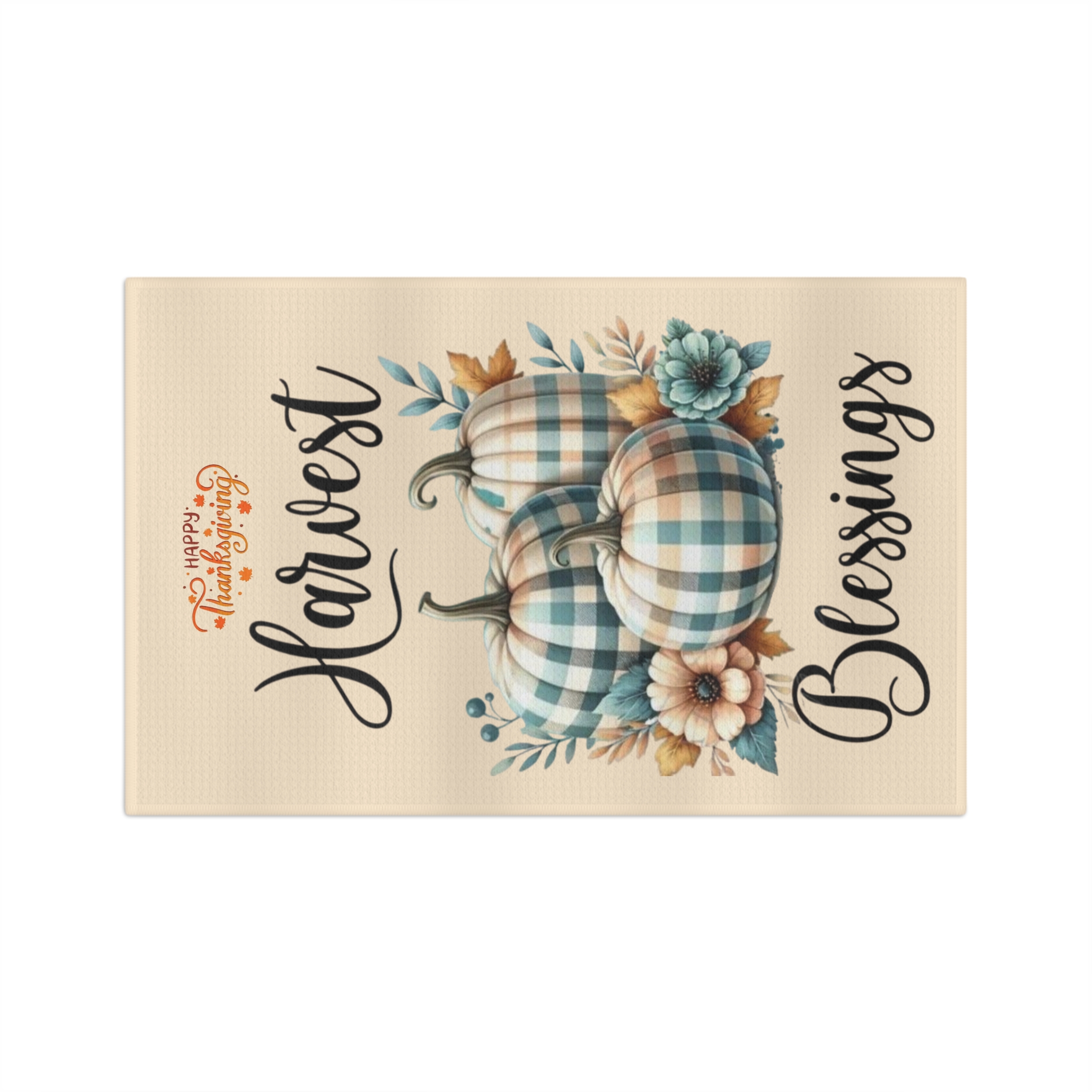 Harvest Blessings Pumpkins Tea Towel | Thanksgiving Fall Kitchen Decor - Görsel 2