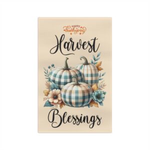 Harvest Blessings Pumpkins Tea Towel | Thanksgiving Fall Kitchen Decor