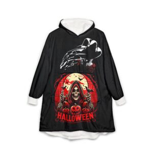 Creepy Grim Reaper Halloween Hooded Blanket | Never Sleep Again Horror Cloak
