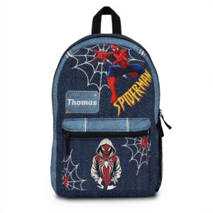Spider-Man Webs backpack | Personalized name patch, Kids denim superhero bag