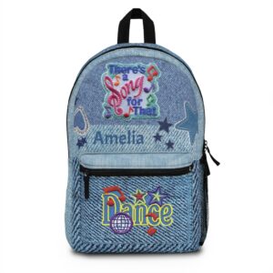 Dance denim print Backpack | 'There's a Song for That' music dance design