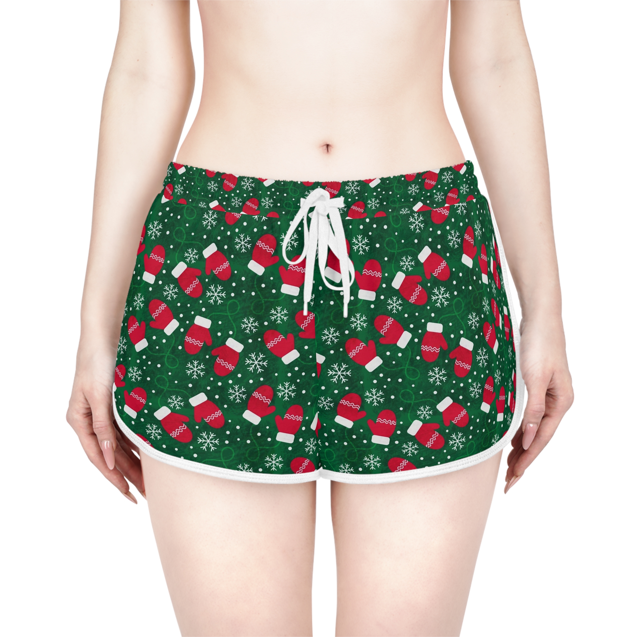 Christmas Mittens Pattern Shorts | Women's Relaxed Shorts - Görsel 3