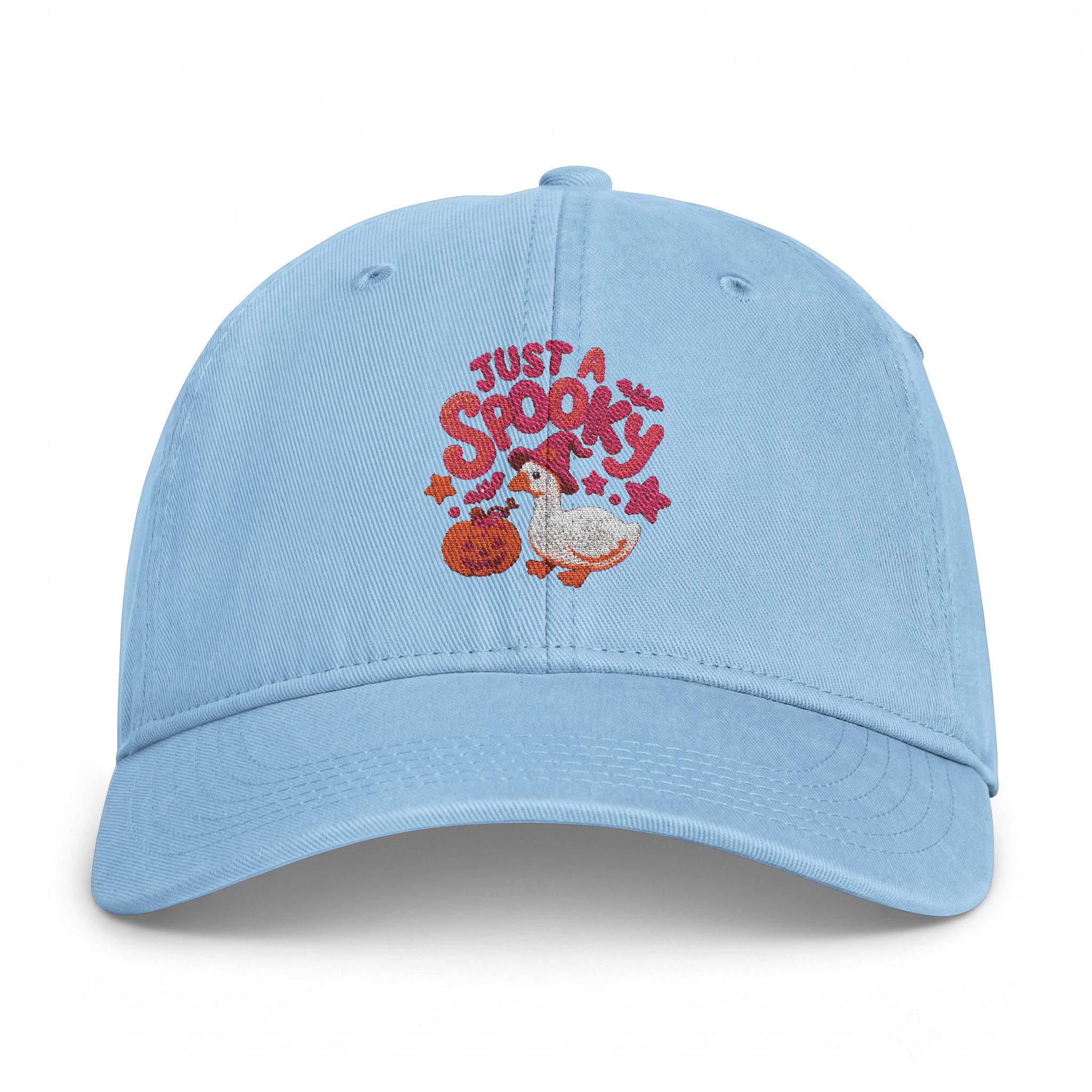 Cute embroidered hat for Thanksgiving , Cozy Kitty Floral Cap with pumpkin and goose design. - Görsel 12