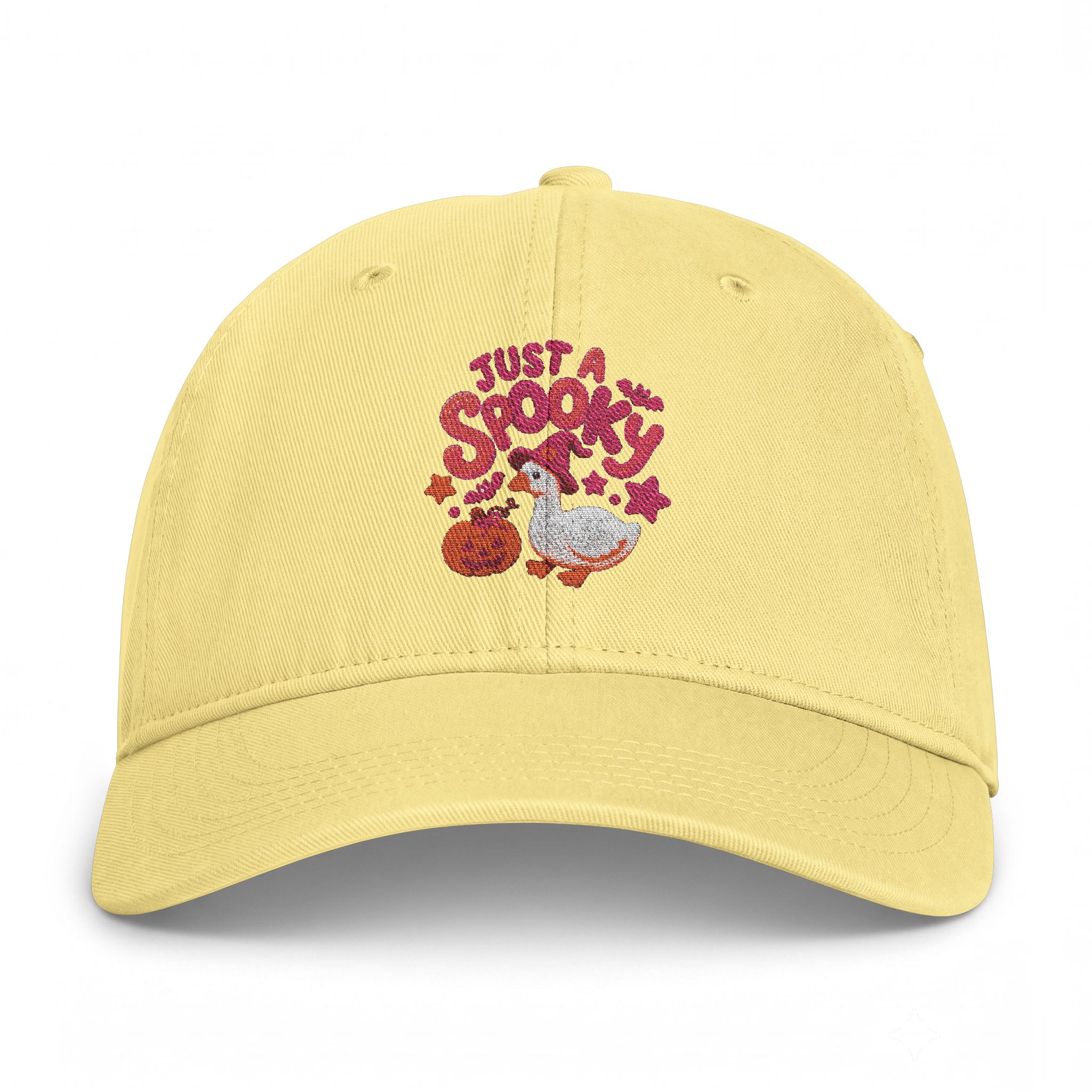 Cute embroidered hat for Thanksgiving , Cozy Kitty Floral Cap with pumpkin and goose design. - Görsel 11