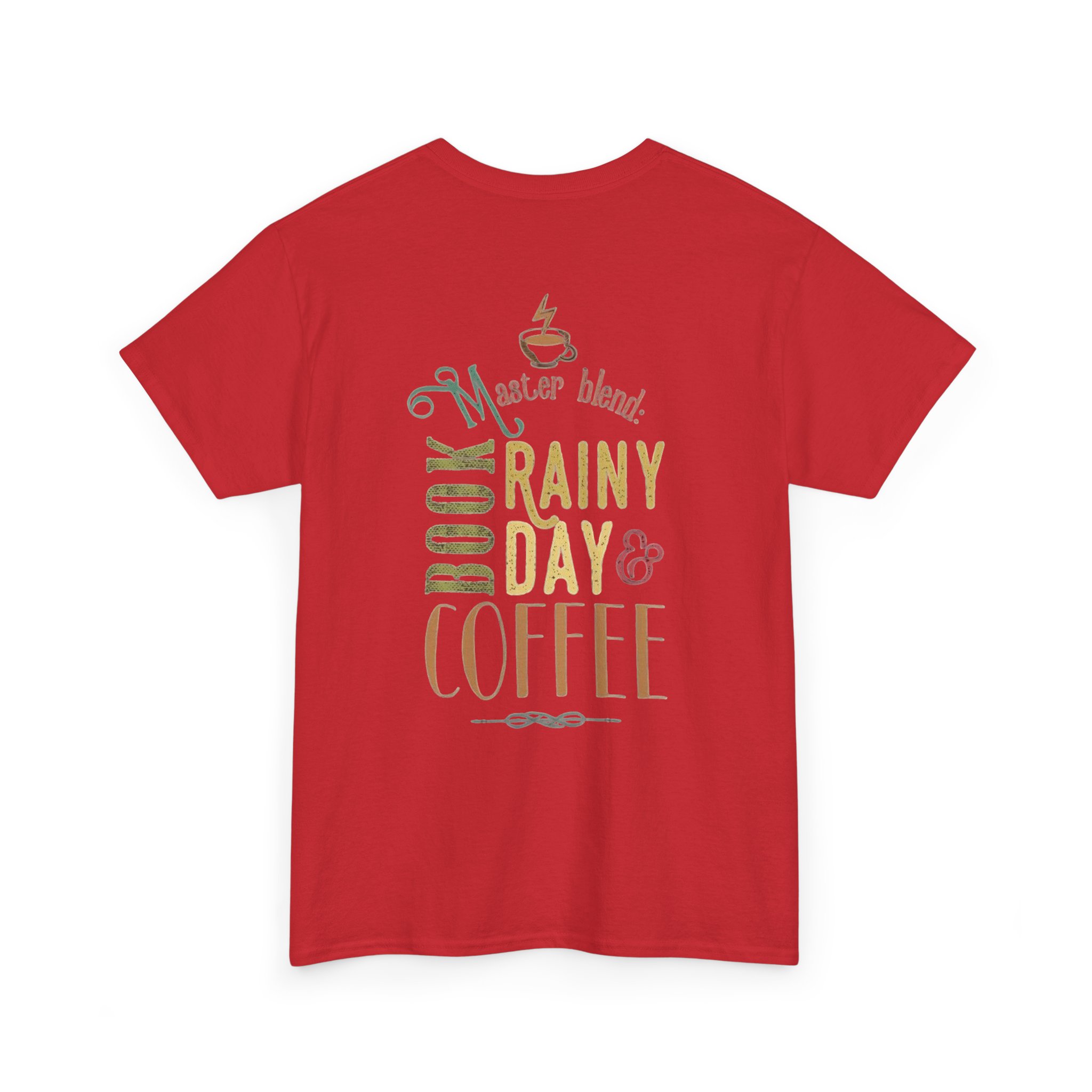 Bookish Rainy Day & Coffee Tee | 'Book Nerd' reading design - Görsel 13