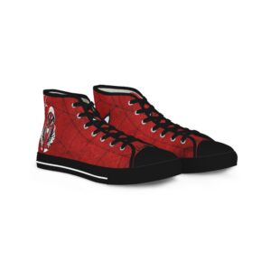 Red Owl Illustration High Top Sneakers | Hand-Drawn Bird Art Shoes