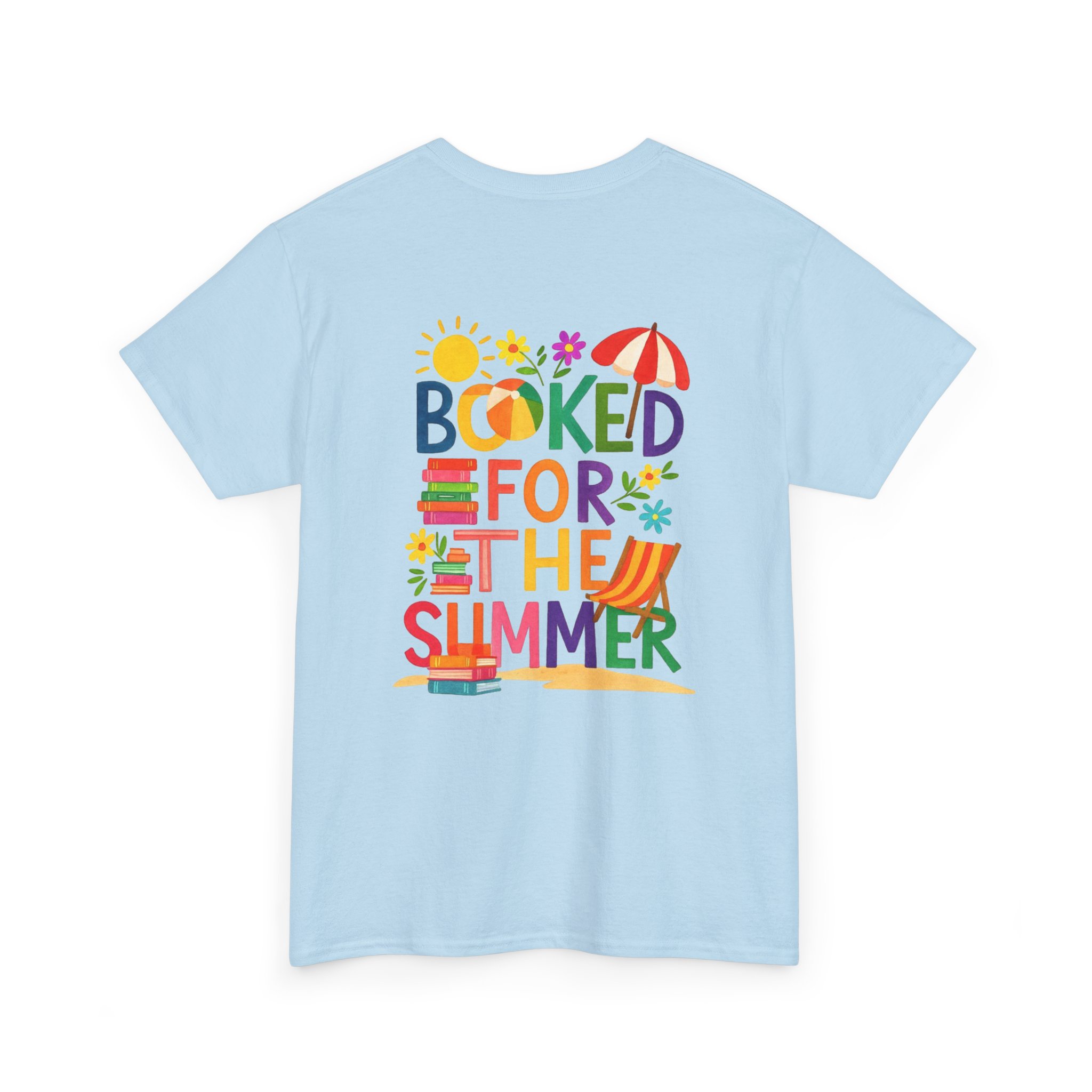 Booked for the Summer Tee | Reading Beach Book Stack Tee - Görsel 11