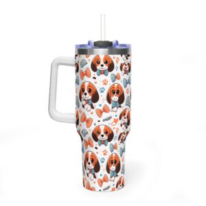 Cute Beagle Faces Bow Ties 40oz Tumbler | Vacuum Insulated Travel Mug