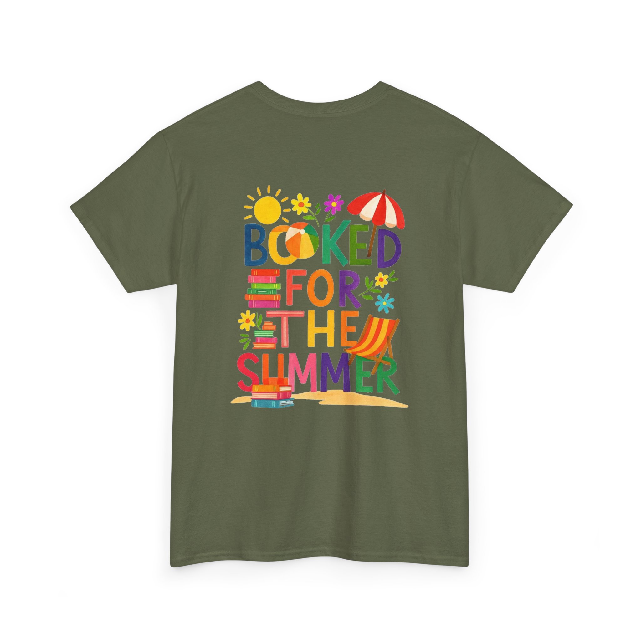 Booked for the Summer Tee | Reading Beach Book Stack Tee - Görsel 17