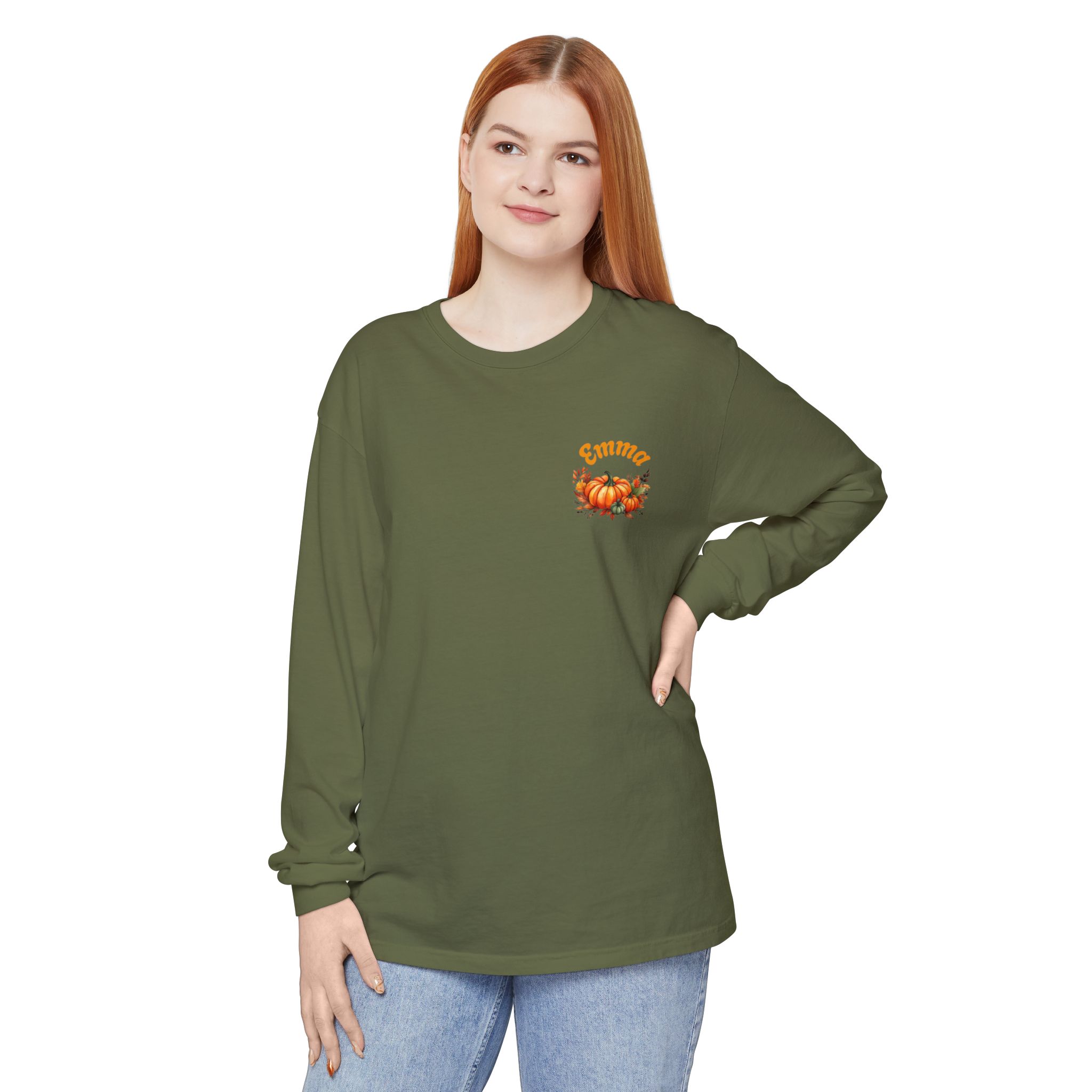 Family Happy Thanksgiving Long Sleeve T-Shirt | Personalized Name Option - Görsel 20