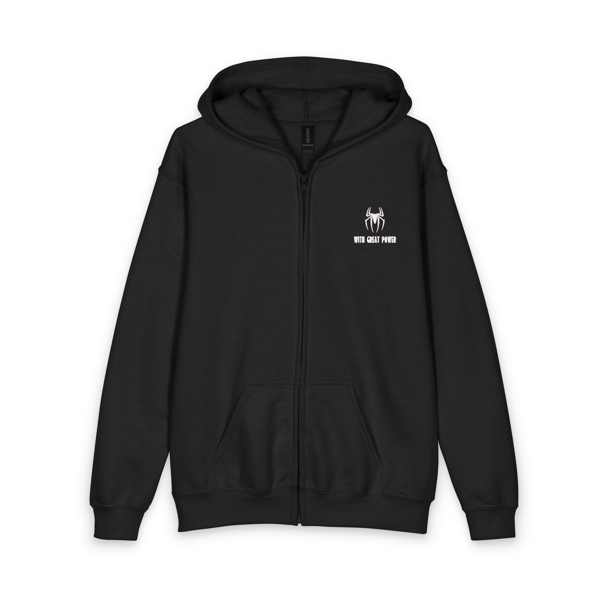 Spider Hooded Figure Youth Hoodie | Web Stitch Graphic Zipped Sweatshirt - Görsel 5