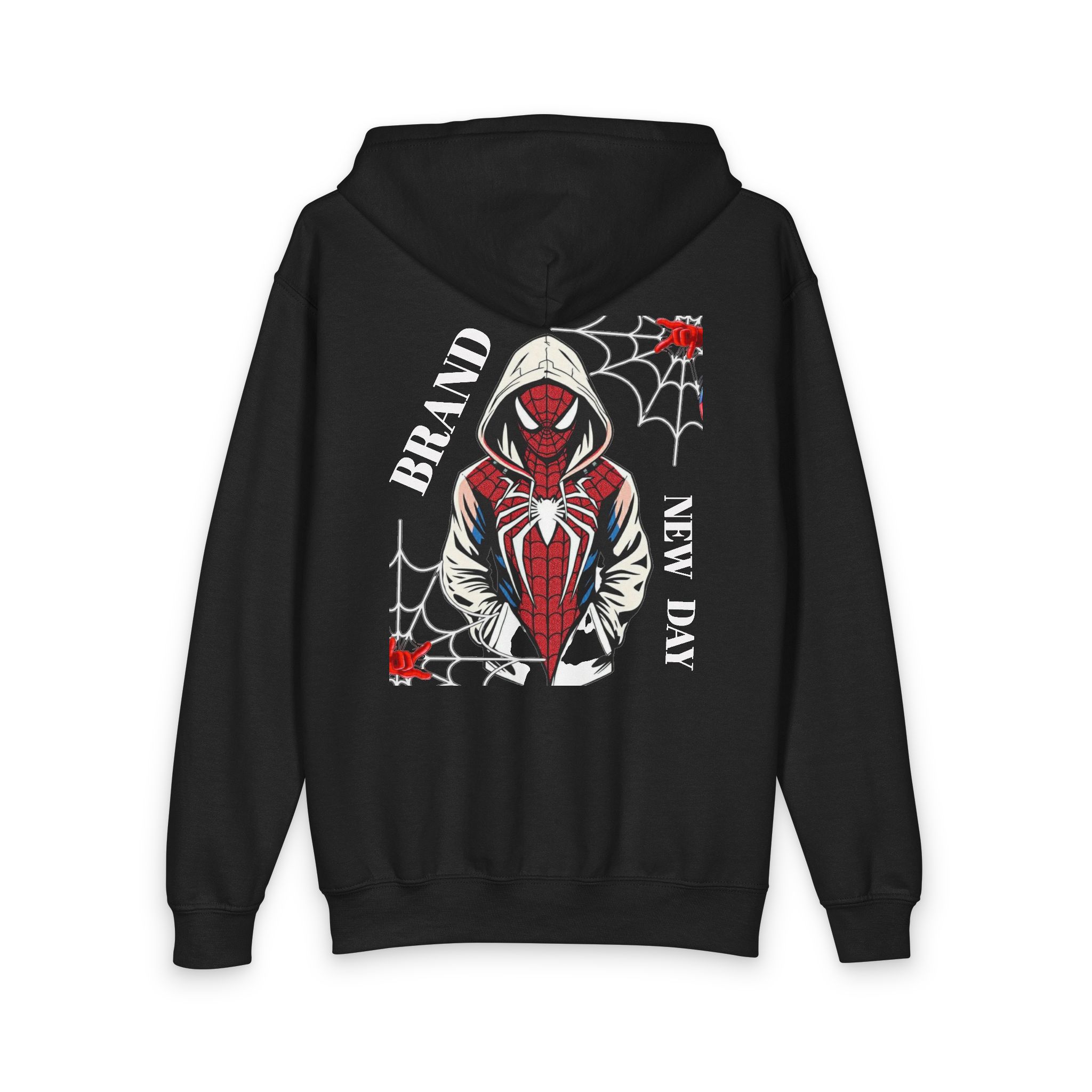 Spider Hooded Figure Youth Hoodie | Web Stitch Graphic Zipped Sweatshirt - Görsel 4