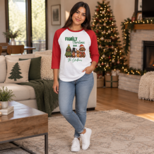 Custom Family Christmas Raglan Shirt | Personalized Family Name
