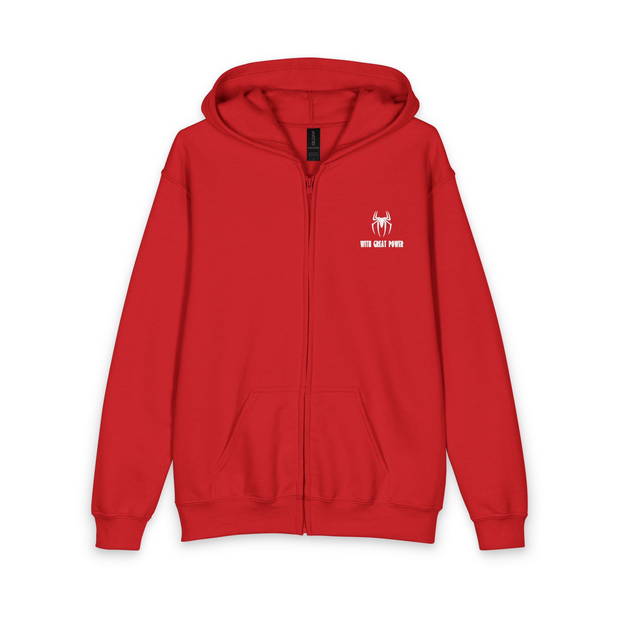 Spider Hooded Figure Youth Hoodie | Web Stitch Graphic Zipped Sweatshirt - Görsel 2