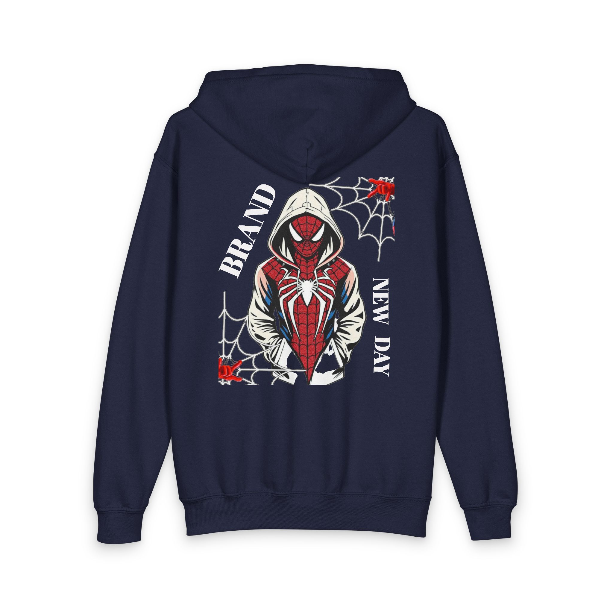 Spider Hooded Figure Youth Hoodie | Web Stitch Graphic Zipped Sweatshirt - Görsel 6