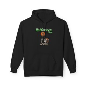 Halloween Night Pumpkin Skeleton Hoodie | Ghost Couple Moon Smiles Design